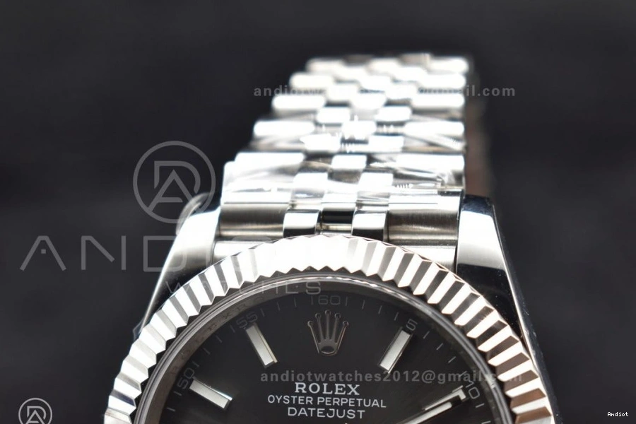 Stick Dial Best DateJust Jubilee 904L 41 SA3235 DIWF Bracelet Edition Grey on Steel 1:1 126334 0318